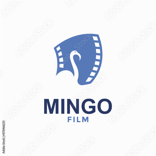 flamingo film simple logo in negative space