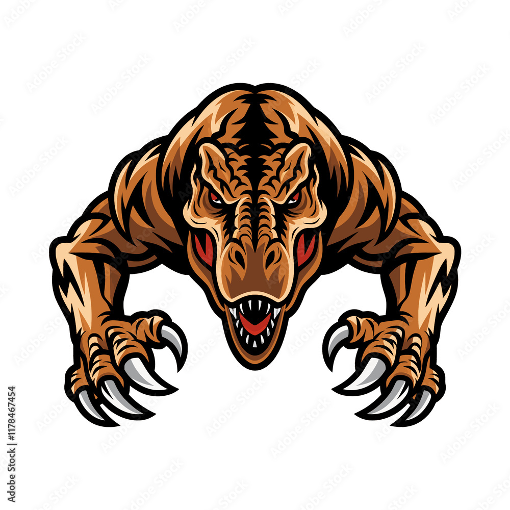 tyrannosaurus fierce pose attacking with claws tyrannosaurus fierce pose attacking with claws