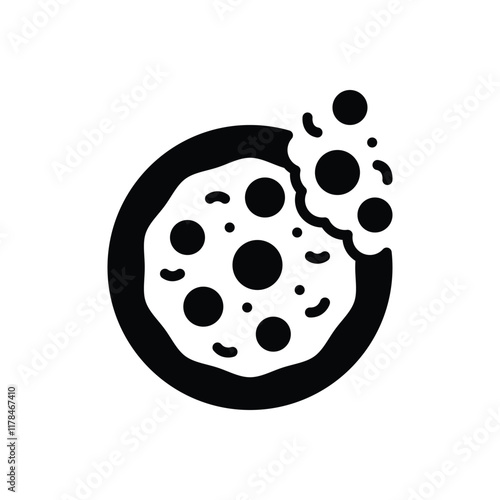 Black solid icon for cookie