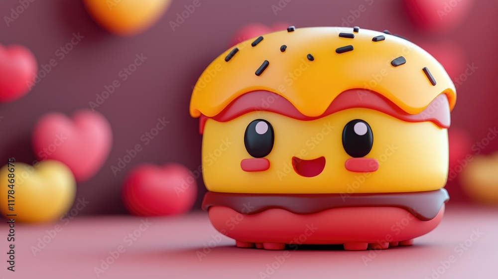 Cute Cartoon Burger Illustration Cute Cartoon Burger Illustration