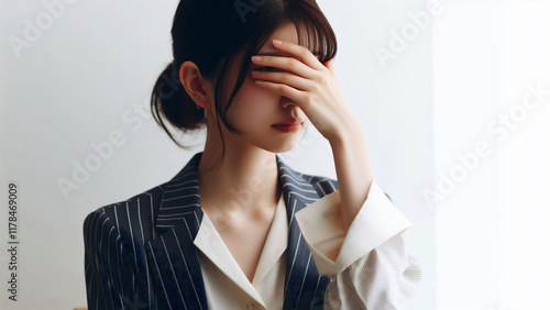 仕事で失敗をして落ち込む女性社員