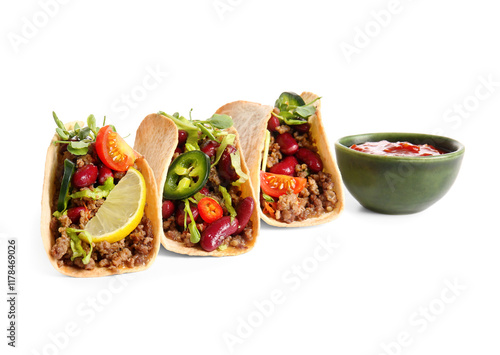 Three delicious beef tacos ...