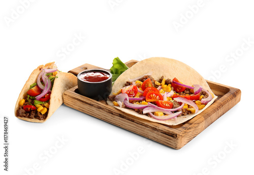 Wooden tray with tasty fres...