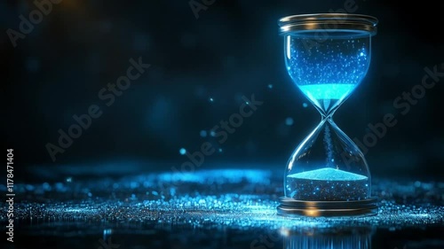 Hourglass scene with modern concept, seamless looping motion for background video animation.