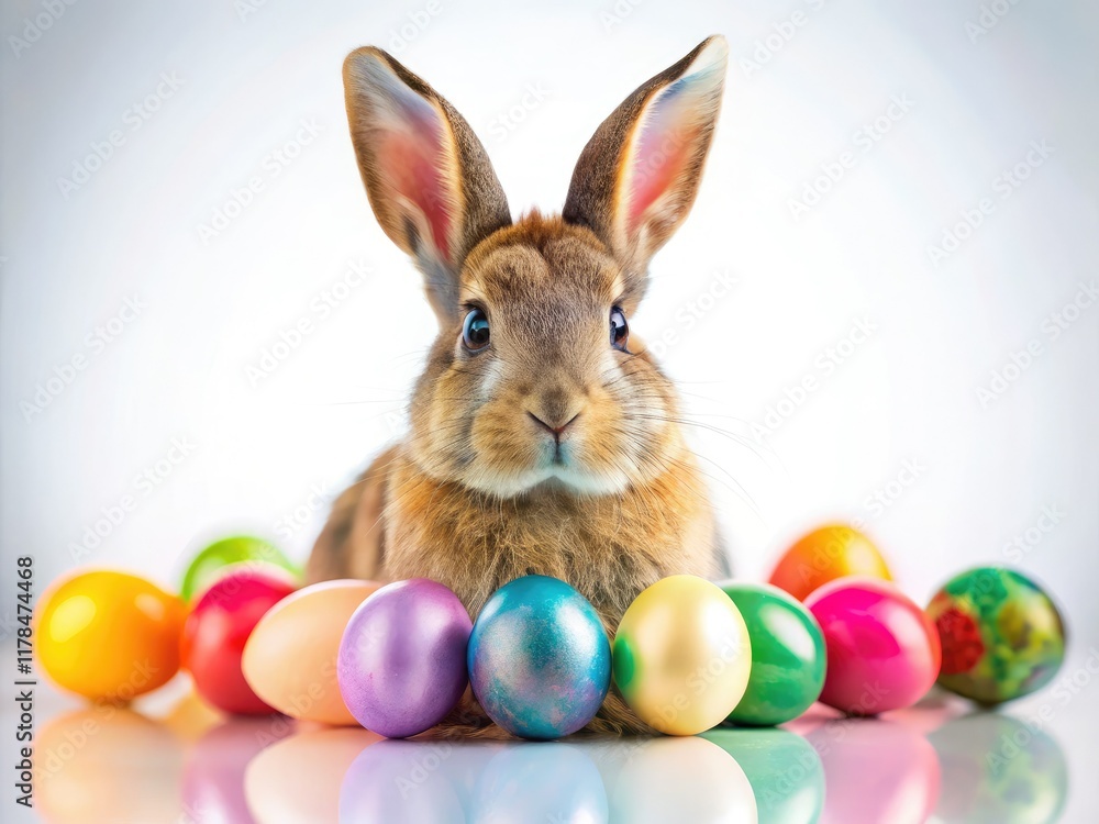 Cute Rabbit Easter Eggs Double Exposure Minimalist Cute Rabbit Easter Eggs Double Exposure Minimalist