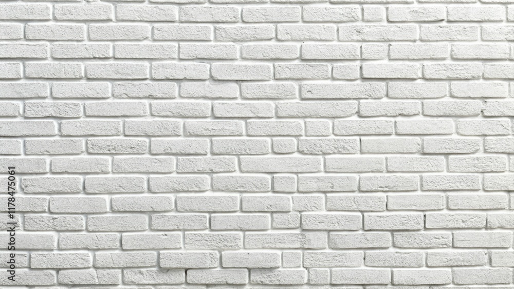 Naklejka premium Minimalist white brick panoramic background: ideal for product displays, social media posts, and wallpapers.