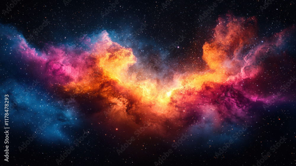 Fototapeta premium Cosmic explosion of colors with stars and nebulae in night sky