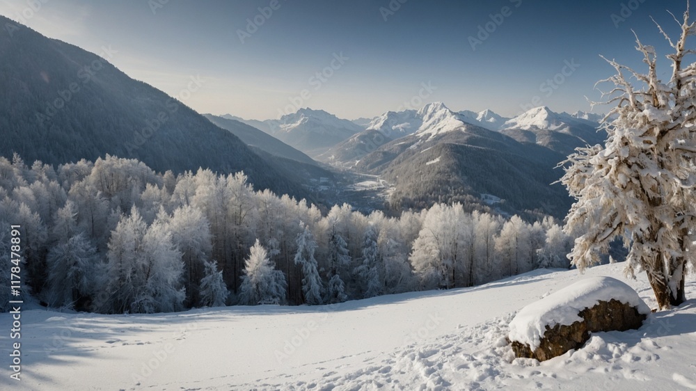Obraz premium winter landscape with snow