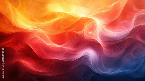 Wallpaper Mural Vibrant gradient of fiery red, orange, and yellow hues with smooth waves Torontodigital.ca
