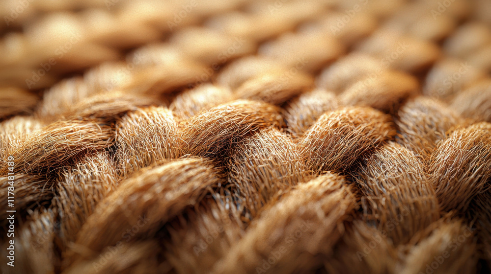 Woven straw texture with natural earthy tones, creating warm feel