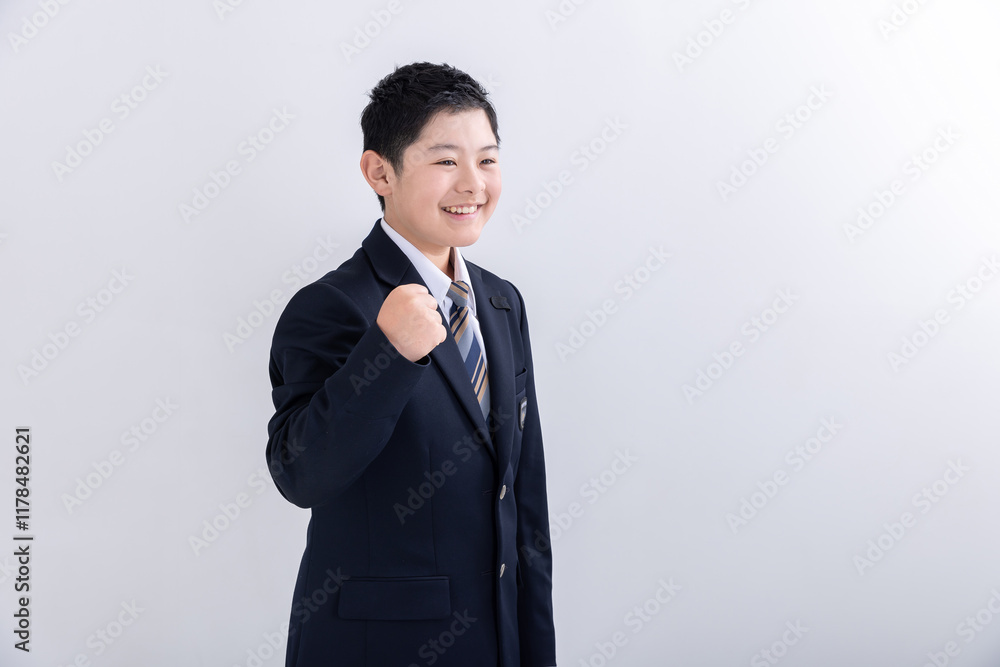 ガッツポーズする中学生 student ガッツポーズする中学生 student