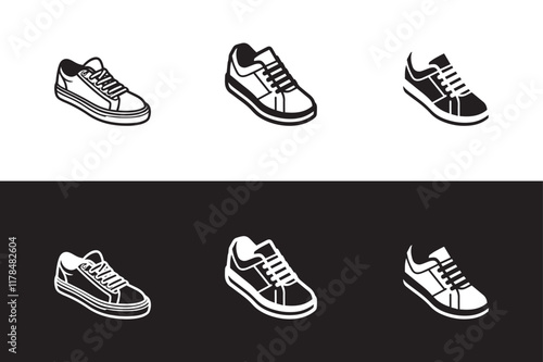 Big collection quality shoes. shoe icon set. Collection of shoe silhouette.