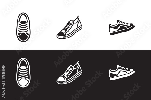 Big collection quality shoes. shoe icon set. Collection of shoe silhouette.