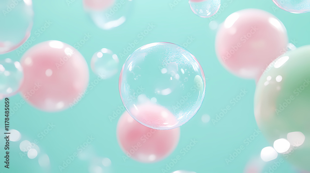 Transparent bubbles in dreamy soft colors Transparent bubbles in dreamy soft colors