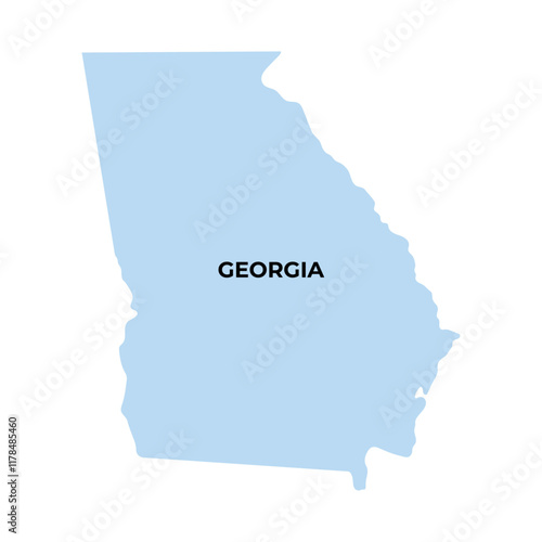 Simple Georgia state regions map. Isolated on white Background
