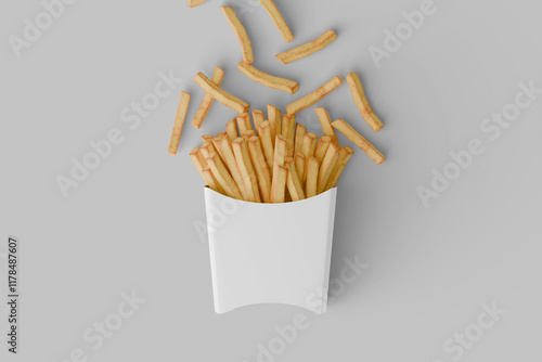 Blank french fries packaging mockup