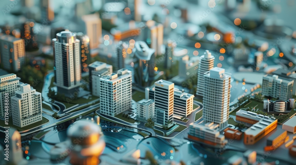 Fototapeta premium Craft dynamic 3D renders of risk management processes, including risk monitoring, control, and continuous improvement