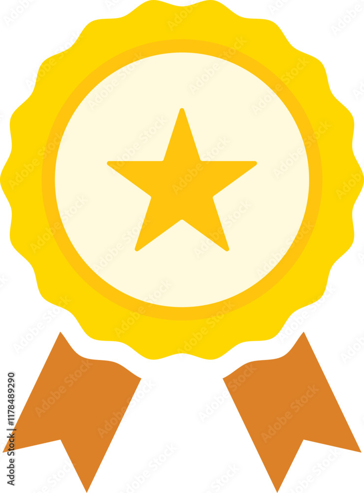 Gold Award Ribbon Badge Illustration for Certificate or Award