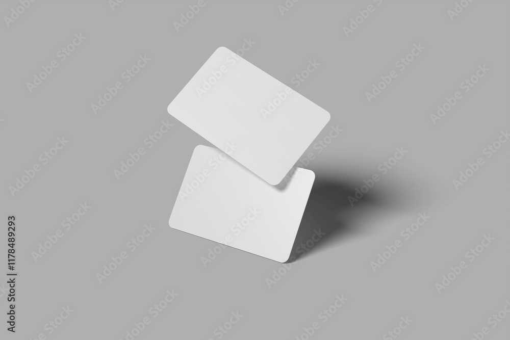 Blank card mockup that look like falling down Blank card mockup that look like falling down