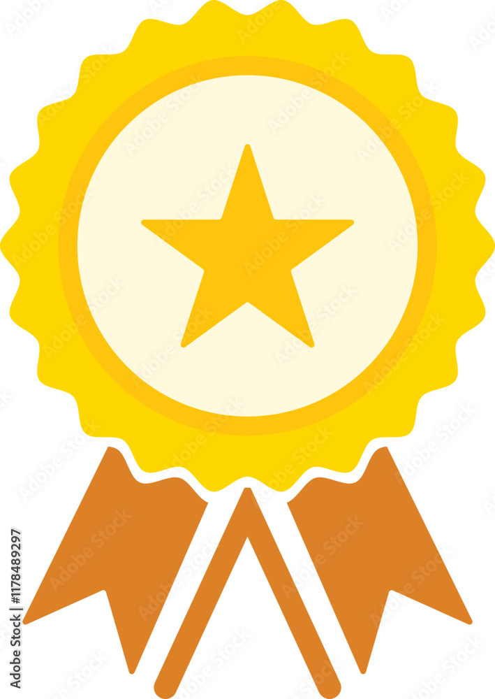 Gold Award Ribbon Badge Illustration for Certificate or Award Gold Award Ribbon Badge Illustration for Certificate or Award