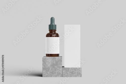 Blank dropper mockup with box