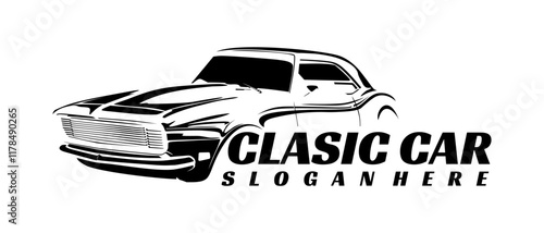 custom muscle car show logo illustration design vector	