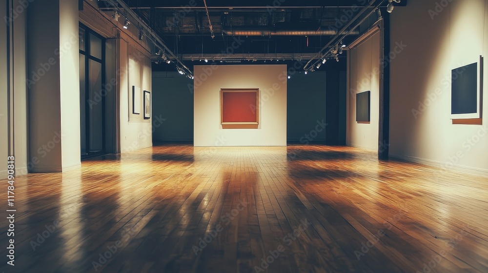 Explore a minimalist art gallery featuring an empty space filled with natural light. The clean lines and modern design set the perfect backdrop for artistic displays. Explore a minimalist art gallery featuring an empty space filled with natural light. The clean lines and modern design set the perfect backdrop for artistic displays.