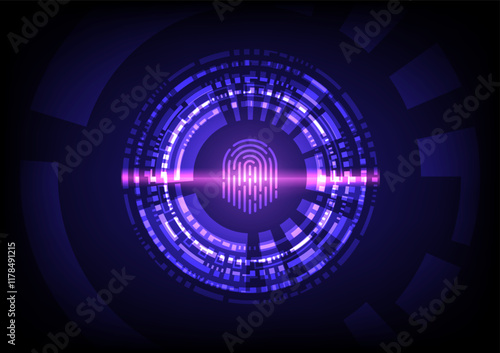Wallpaper Mural Abstract background with fingerprint and hud dashboard Torontodigital.ca