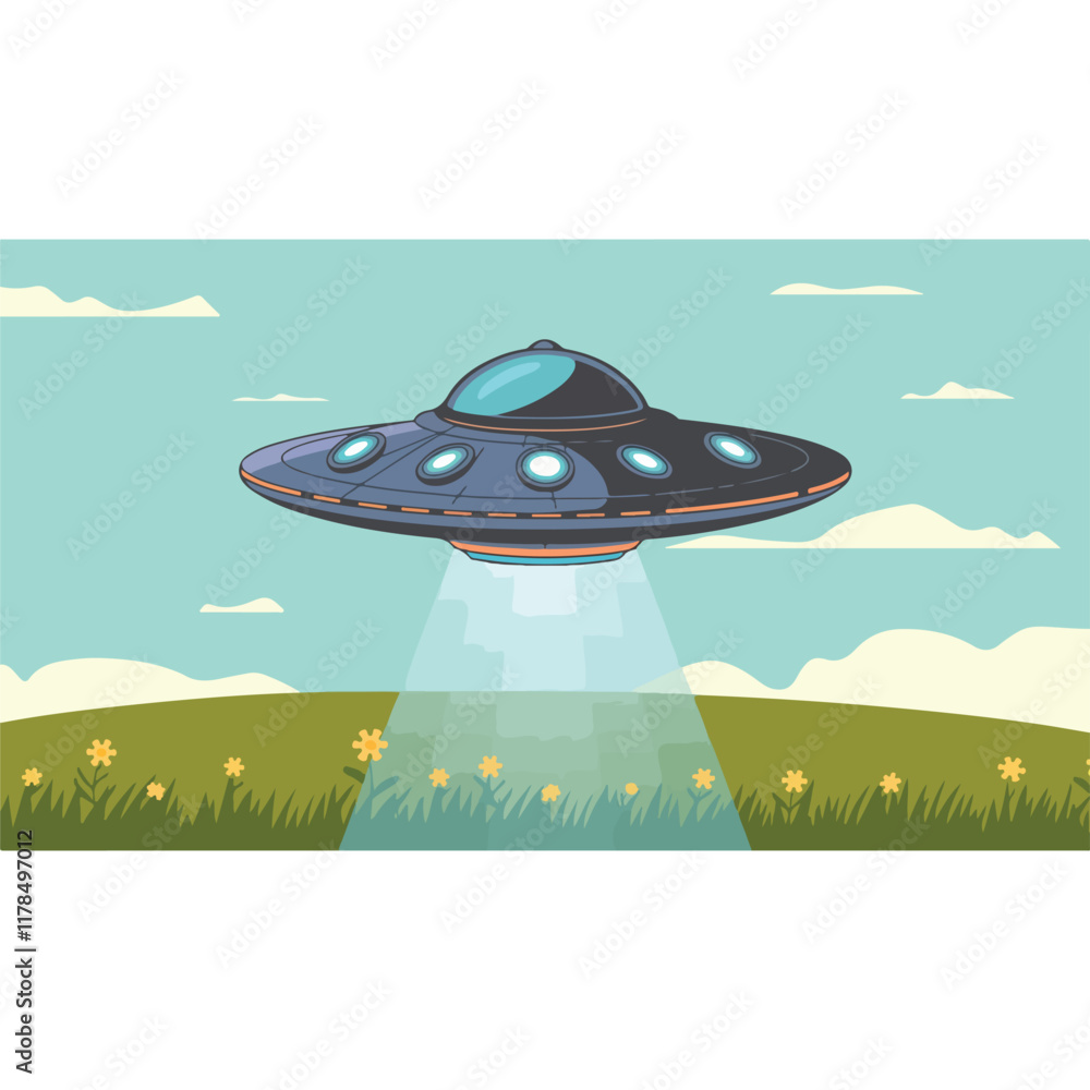 UFO vector, alien spaceship vector, and illustration UFO vector, alien spaceship vector, and illustration