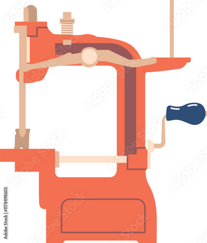 Retro sew machine vector illustration