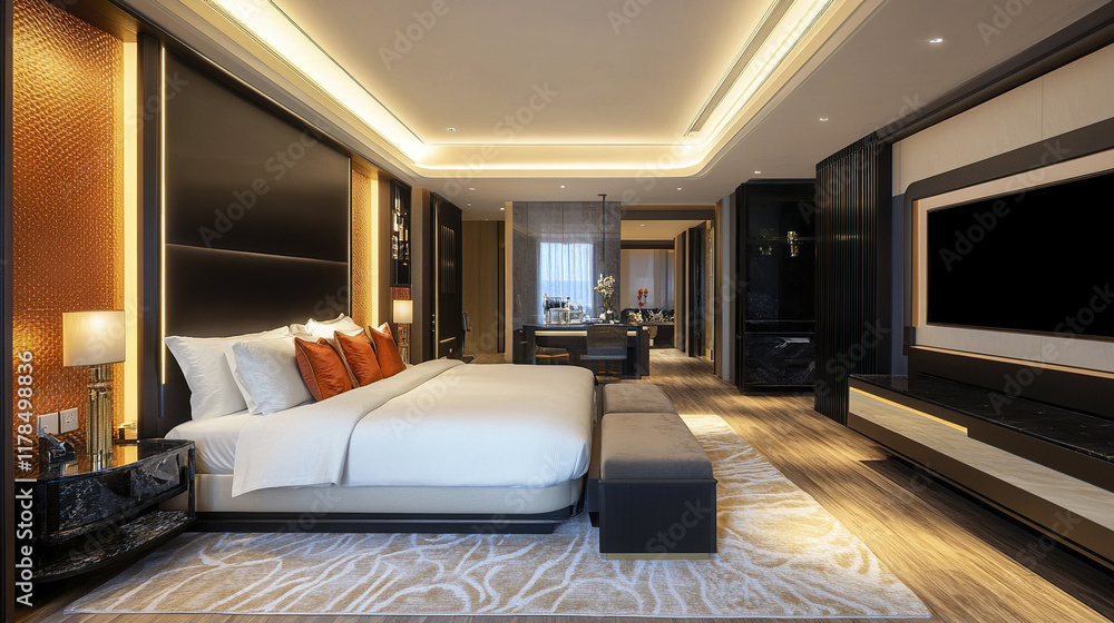 Luxurious master bedroom with king sized bed and elegant decor Luxurious master bedroom with king sized bed and elegant decor