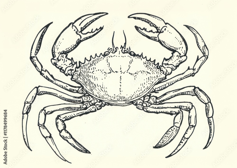 Fototapeta premium Crab seafood white invertebrate.