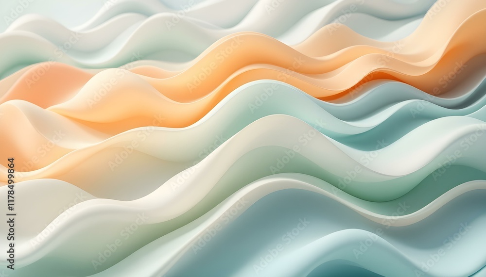 Abstract Pastel Wave Forms: A Serene Digital Art Piece Abstract Pastel Wave Forms: A Serene Digital Art Piece