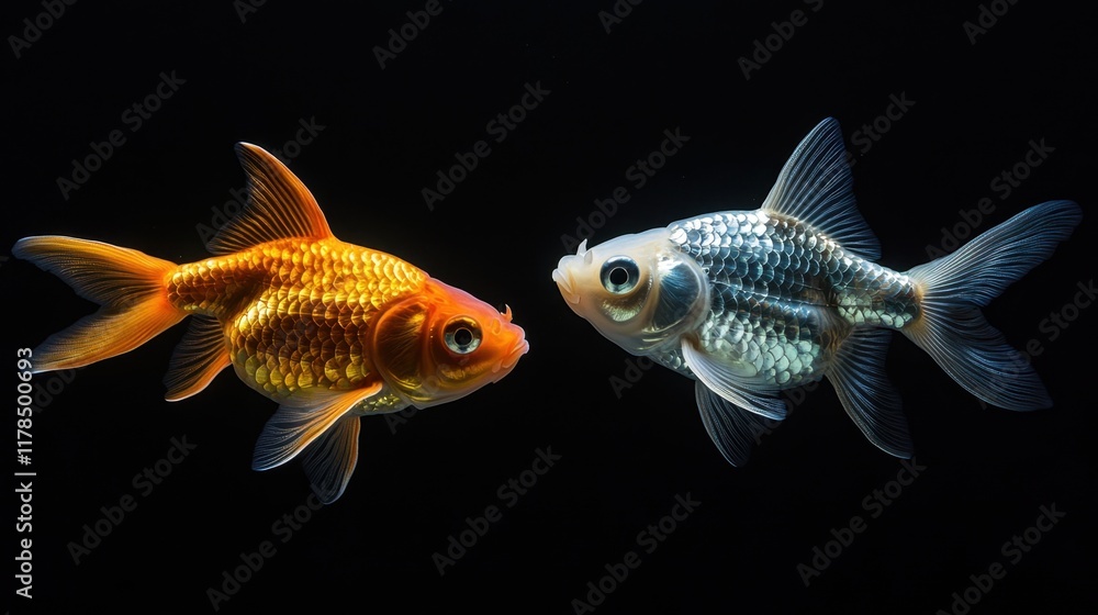 Fool's Gold: Goldfish Camouflaged as a Shark - Conceptual Image of Deception and Hidden Intentions Fool's Gold: Goldfish Camouflaged as a Shark - Conceptual Image of Deception and Hidden Intentions
