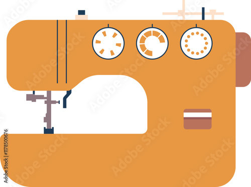 Manual sewing machine vector illustration