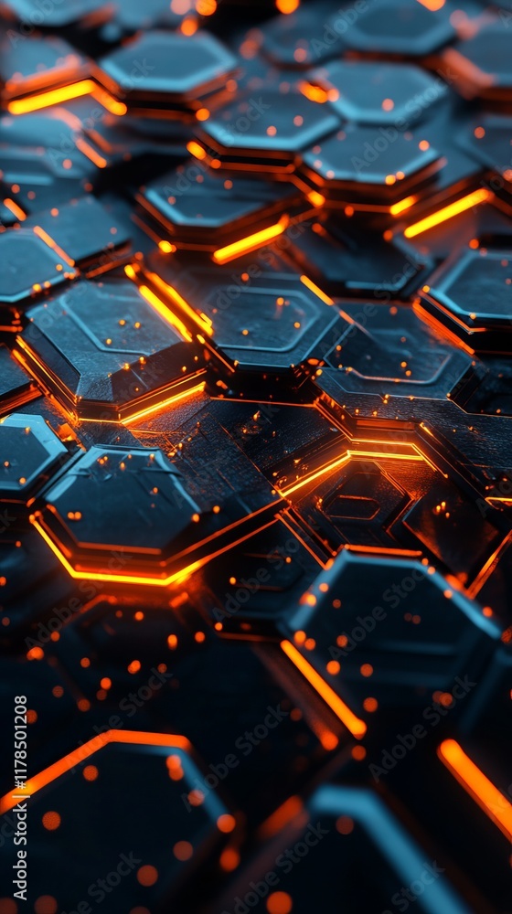 Close up of a black and orange patterned surface. The orange and black colors create a sense of depth and texture Close up of a black and orange patterned surface. The orange and black colors create a sense of depth and texture