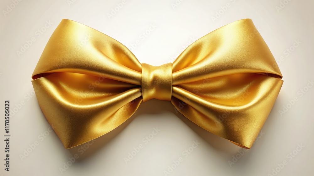 Elegant Gold Bow, Satin Ribbon, Conceptual Photography, Abstract, Luxury Elegant Gold Bow, Satin Ribbon, Conceptual Photography, Abstract, Luxury