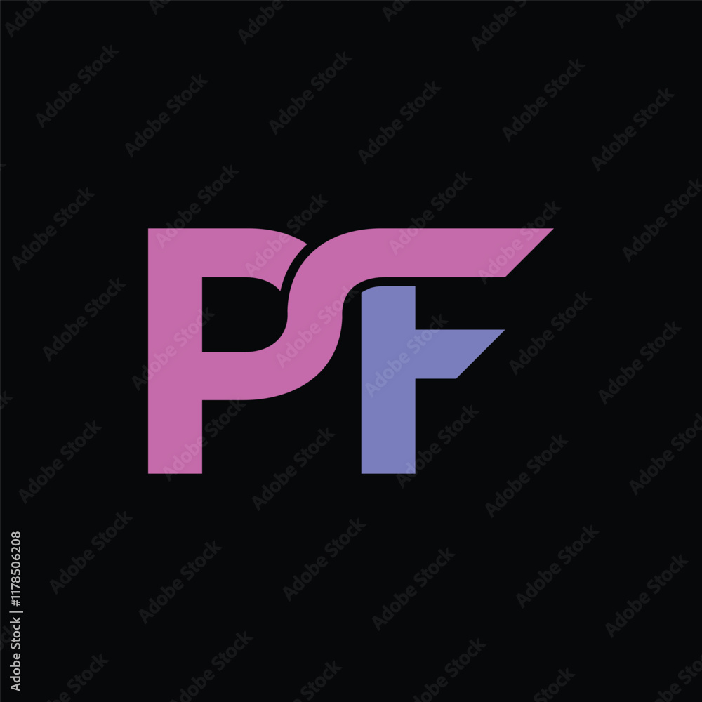 letter PF logo design element vector template letter PF logo design element vector template