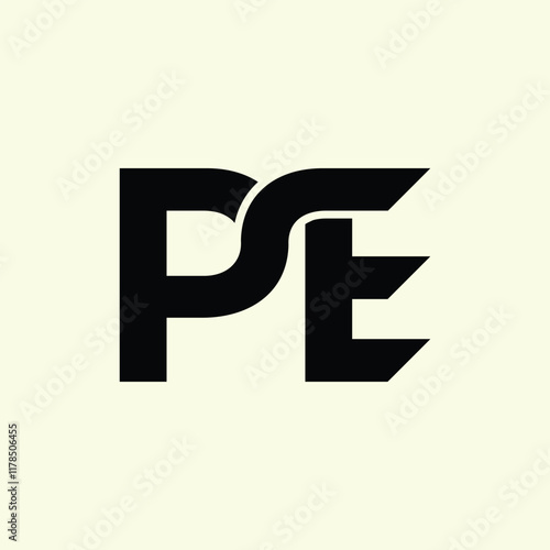 letter PE logo design element vector template