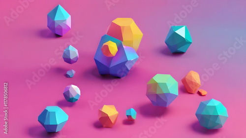 3d gradient geometric shapes