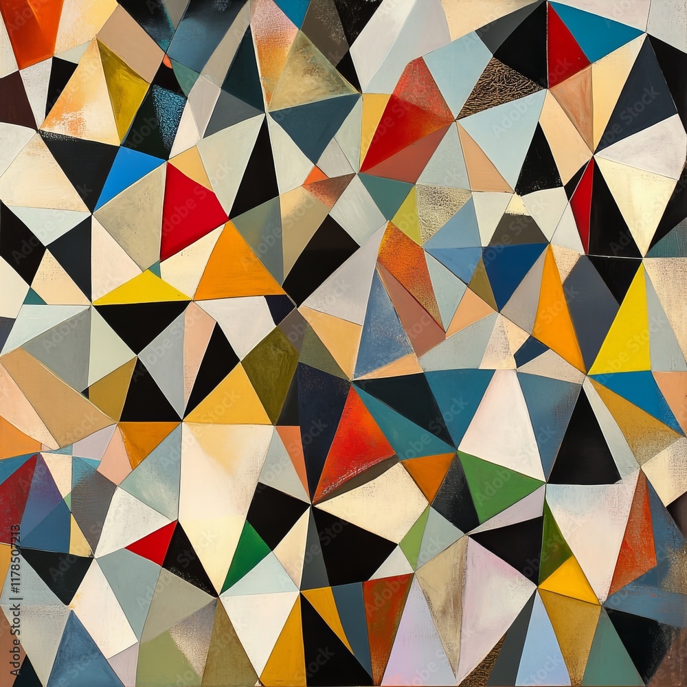 Dynamic abstract geometric pattern featuring colorful triangles, perfect for modern art, design, and creative backgrounds. Dynamic abstract geometric pattern featuring colorful triangles, perfect for modern art, design, and creative backgrounds.