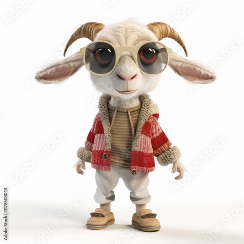 Goat wering fashion clothing figurine person human. photo