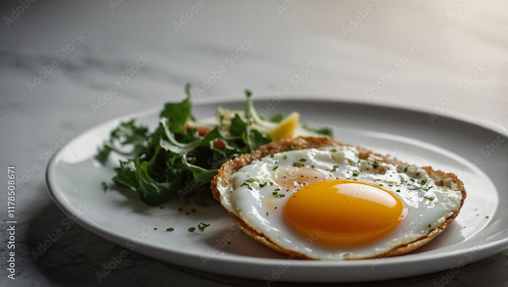 fried egg served on a plate fried egg served on a plate