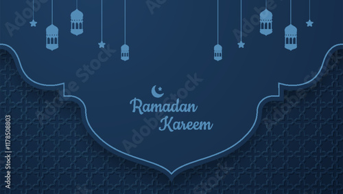Ramadan Kareem Islamic Background with Arabic Pattern and Decorative Ornaments