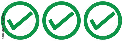 Check box icon with correct, accept checkmark icons set. approval icon set.
