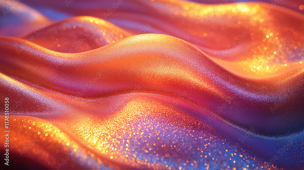 Detailed view of a surface with a gradient of warm and cool tones, showcasing a subtle shimmer. Detailed view of a surface with a gradient of warm and cool tones, showcasing a subtle shimmer.