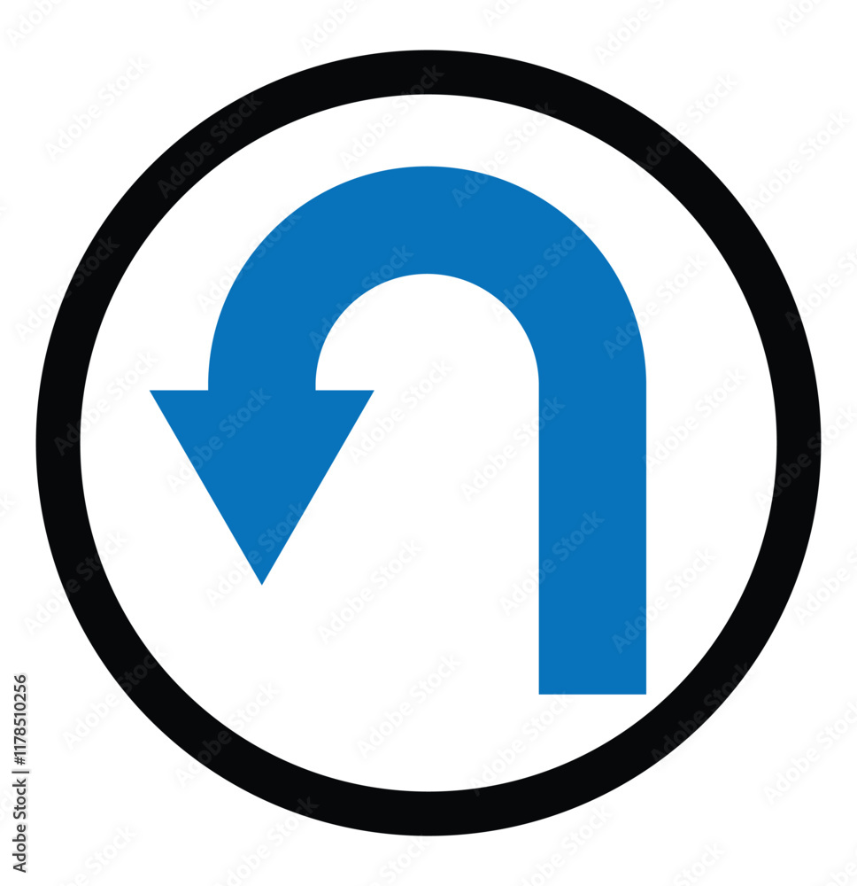 U turn arrow symbol icon set. Direction Icon Set. road sign vector illustration eps 10. U turn arrow symbol icon set. Direction Icon Set. road sign vector illustration eps 10.