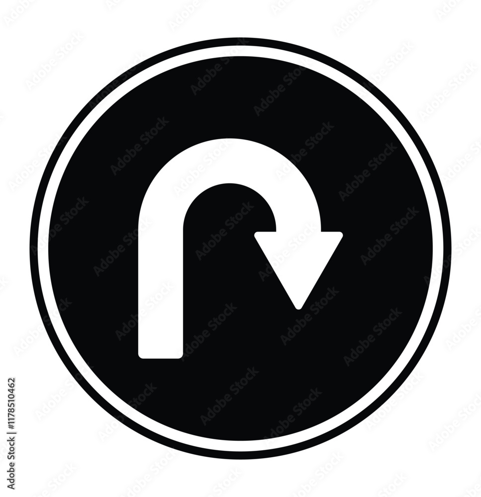 go straight this way one way only u turn left and right arrow sign. u turn arrow vector illustration eps 10. go straight this way one way only u turn left and right arrow sign. u turn arrow vector illustration eps 10.