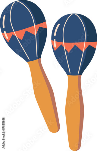 Maracas percussion music instrument vector illustration