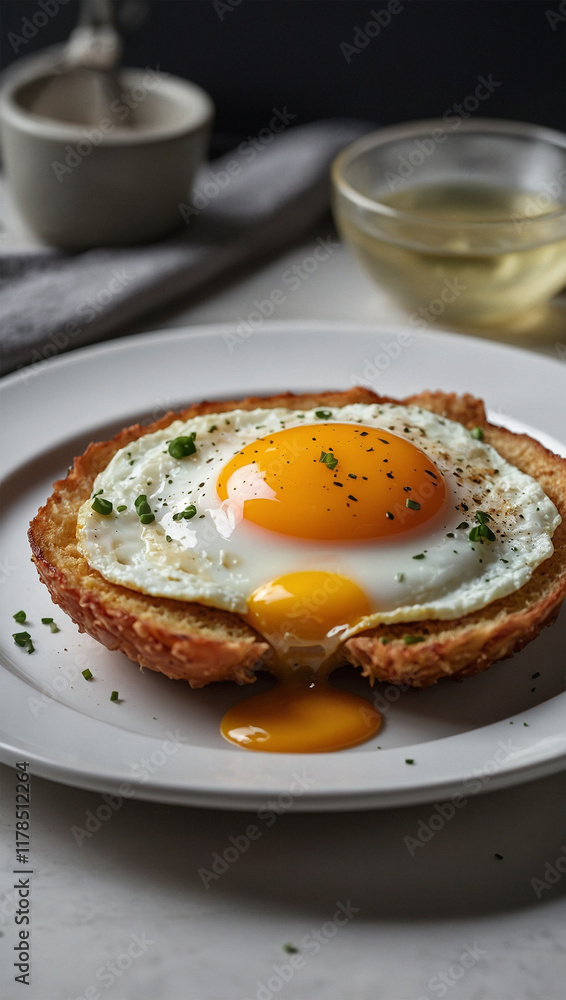 fried egg served on a plate fried egg served on a plate
